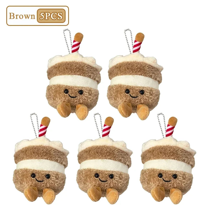 1-10PCS Cute Plush Cake Keychain