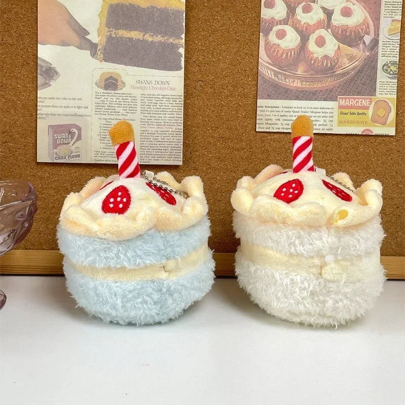 1-10PCS Cute Plush Cake Keychain