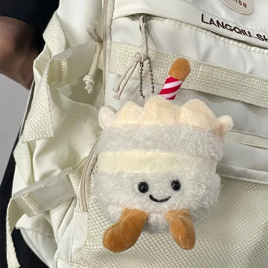 1-10PCS Cute Plush Cake Keychain