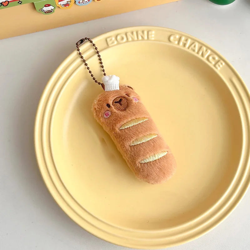 Kawaii Bread Plush Keychain Soft Stuffed Croissant Donut Pendant
