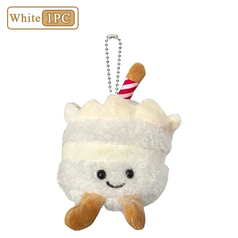1-10PCS Cute Plush Cake Keychain