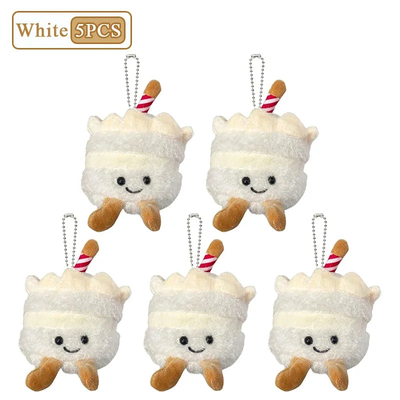 1-10PCS Cute Plush Cake Keychain