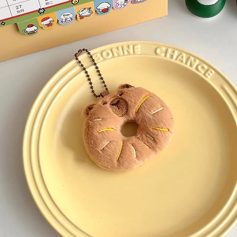 Kawaii Bread Plush Keychain Soft Stuffed Croissant Donut Pendant