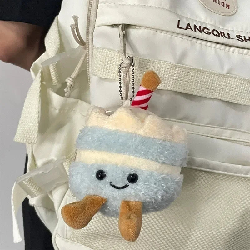 1-10PCS Cute Plush Cake Keychain